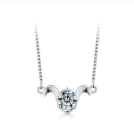 12 Constellation Pendant 925 Silver 1 Karat Moissanite Twelve Constellations Necklace Female - Reem Style