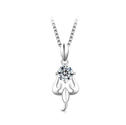 12 Constellation Pendant 925 Silver 1 Karat Moissanite Twelve Constellations Necklace Female - Reem Style