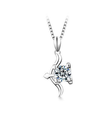 12 Constellation Pendant 925 Silver 1 Karat Moissanite Twelve Constellations Necklace Female - Reem Style