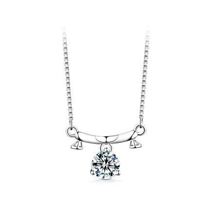 12 Constellation Pendant 925 Silver 1 Karat Moissanite Twelve Constellations Necklace Female - Reem Style