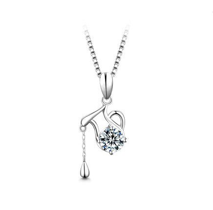 12 Constellation Pendant 925 Silver 1 Karat Moissanite Twelve Constellations Necklace Female - Reem Style