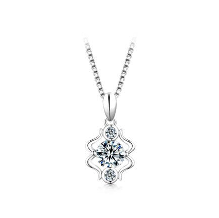 12 Constellation Pendant 925 Silver 1 Karat Moissanite Twelve Constellations Necklace Female - Reem Style