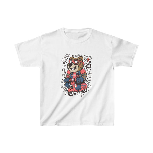 Kids Heavy Cotton™ Tee Bear Scooterist