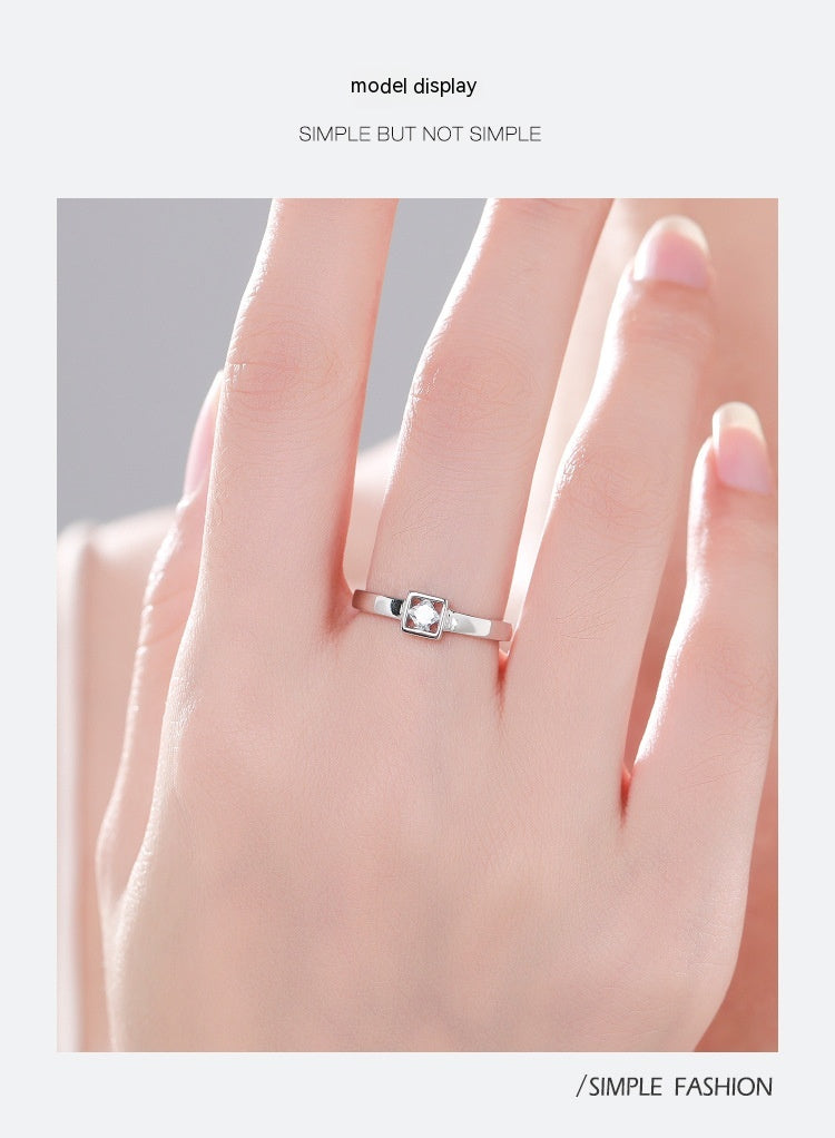 S925 Sterling Silver Light Luxury Minority Design Ring For Women Reem Style