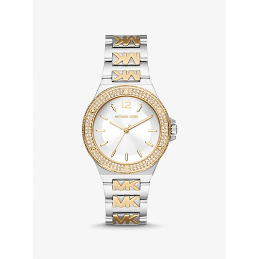 Michael Kors Lennox Pave Two-Tone Logo Watch (MK7338)