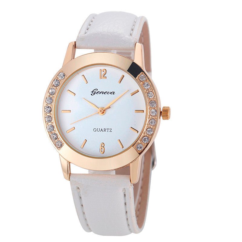 Bilateral Diamond Ladies Belt Casual Watch Geneva Women's Watch With Diamond British Watch - Reem Style