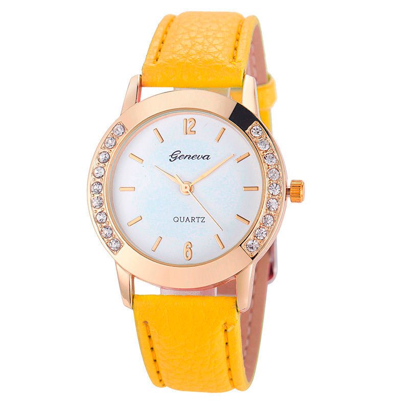 Bilateral Diamond Ladies Belt Casual Watch Geneva Women's Watch With Diamond British Watch - Reem Style