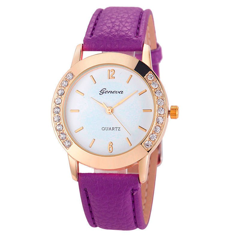 Bilateral Diamond Ladies Belt Casual Watch Geneva Women's Watch With Diamond British Watch - Reem Style