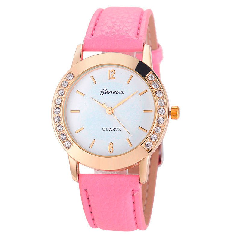 Bilateral Diamond Ladies Belt Casual Watch Geneva Women's Watch With Diamond British Watch - Reem Style