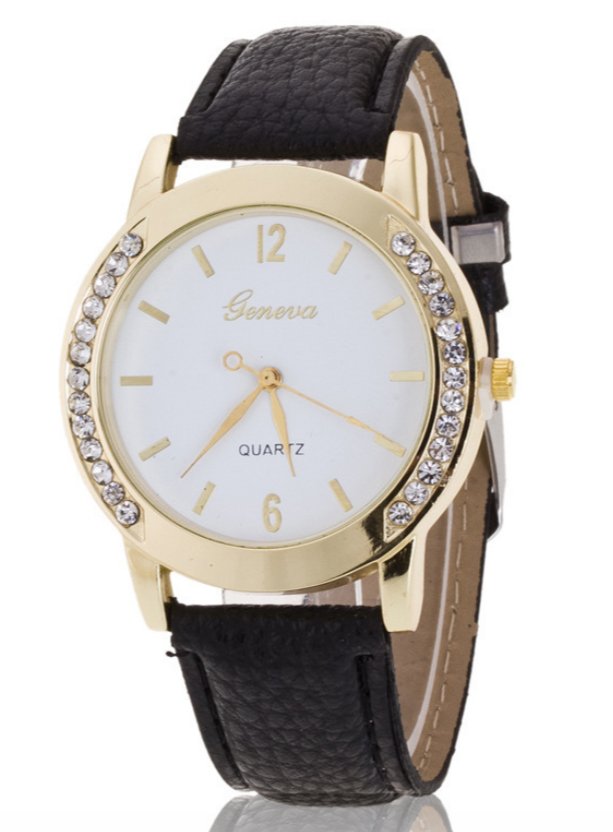 Bilateral Diamond Ladies Belt Casual Watch Geneva Women's Watch With Diamond British Watch - Reem Style