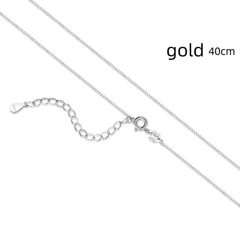 Box Chain S925 Sterling Silver Necklace For Women - Reem Style