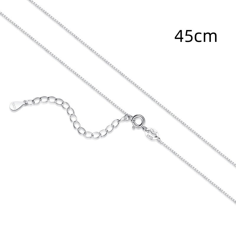 Box Chain S925 Sterling Silver Necklace For Women - Reem Style