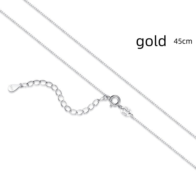 Box Chain S925 Sterling Silver Necklace For Women - Reem Style