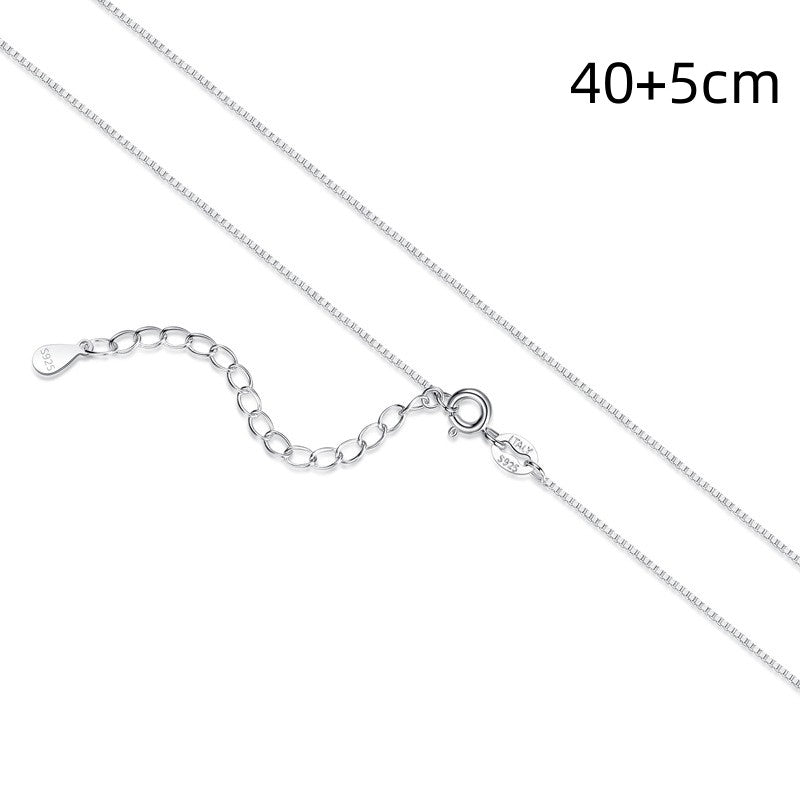 Box Chain S925 Sterling Silver Necklace For Women - Reem Style