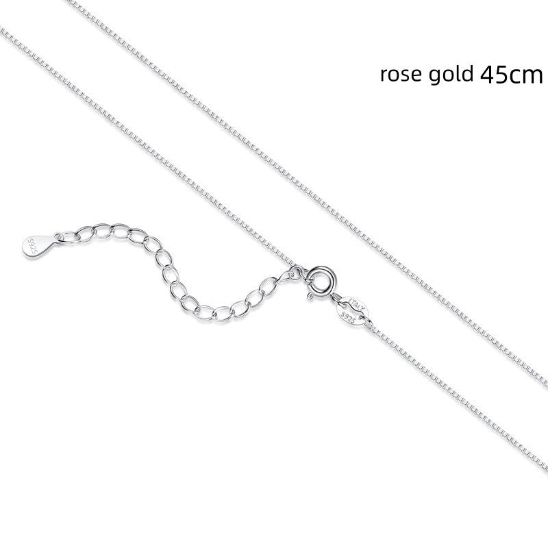 Box Chain S925 Sterling Silver Necklace For Women - Reem Style