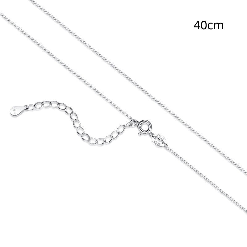 Box Chain S925 Sterling Silver Necklace For Women - Reem Style