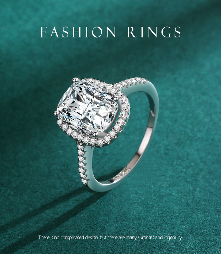 Women's S925 Sterling Silver Princess Ring Reem Style